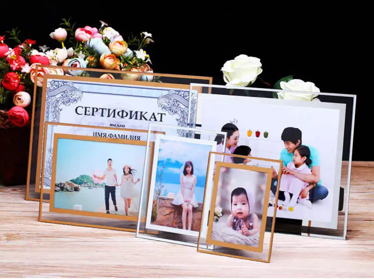 High-grade crystal glass a4 business licence photo frame wholesale acrylic A5 honours awards certificates exhibition Display