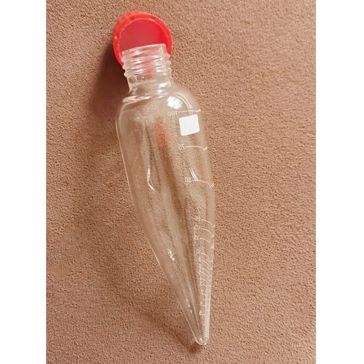 Lab Glass 100 ml Oil Conical Graduated Centrifuge Tube With Screw Cap