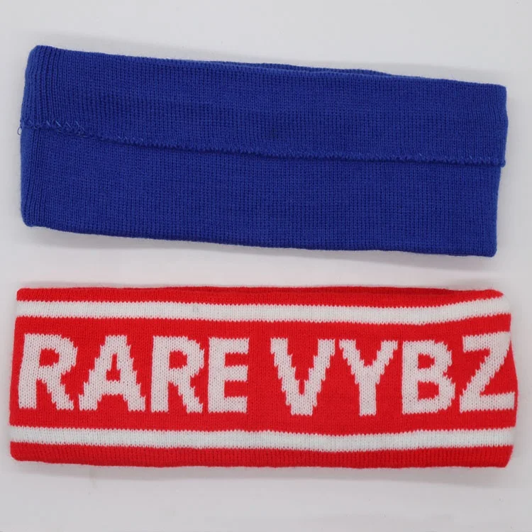 Knit style Jacquard logo custom makeup girl headband