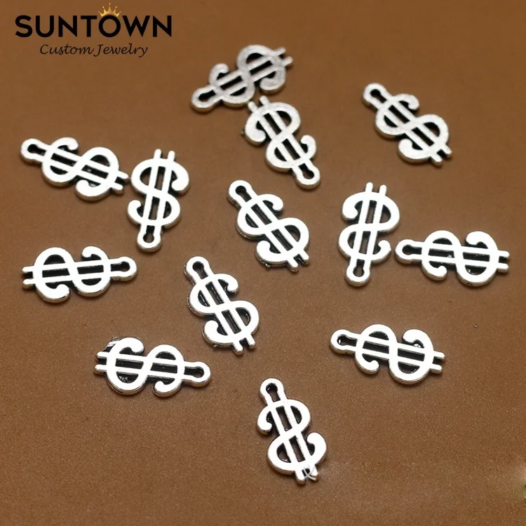
Suntown Fortuner Accessories Silver Dollar Sign Charms Money Charms Zinc Alloy Jewelry Vintage Jewelry Designer Charms Wholesale 