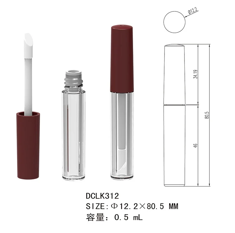 Cosmetics Lipstick Lip Gloss Hot Stamping Round Twist Up Cosmetic Package Tube Click Lip Gloss Pen Steel Roller Cosmetic Pen