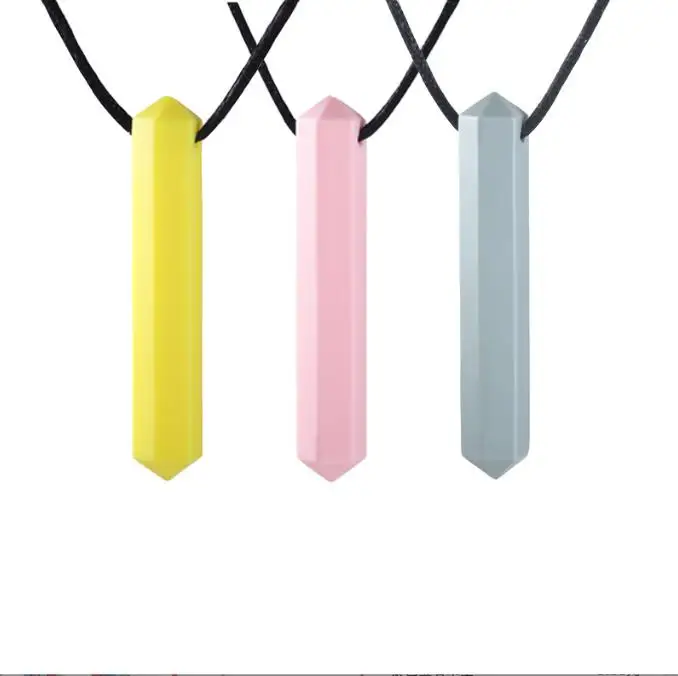 A Wholesale New Bpa Free Top Amazon organic baby toys teether for teething nursing Pencil sensory necklace Silicone Toy for Kids