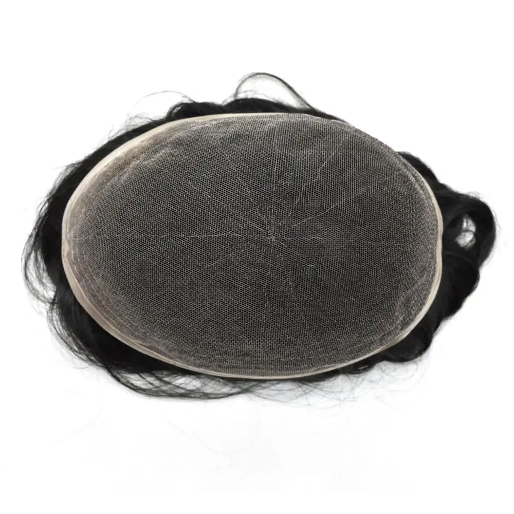 Hot Sale Indian Virgin Hair Toupee Swiss Lace Replacement Men Hair Toupee With Thin PU Around Hair