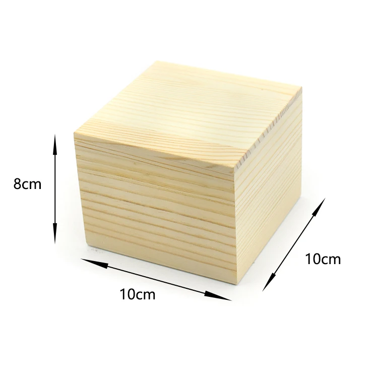 Custom logo 10*10*8cm wooden storage box natural wood jewelry gift box