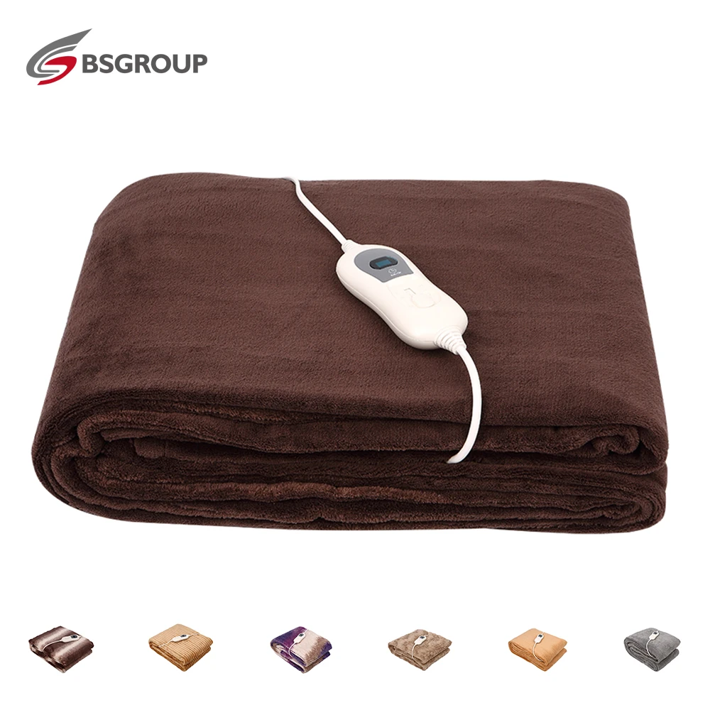 Full Size Super Soft Fleece Reversible Blanket Electric Thermal Heated Blankets For Winter Use