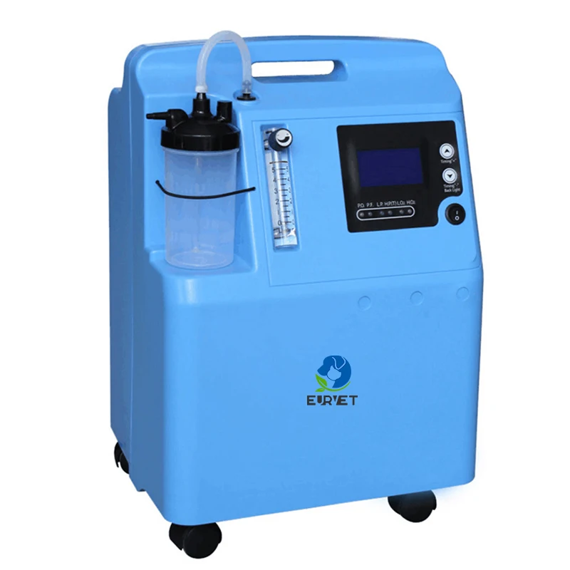 EUR PET Top Quality Veterinary Equipment Oxygen Generator Medical Grade 5l 10l Double Flow Oxygen Concentrator