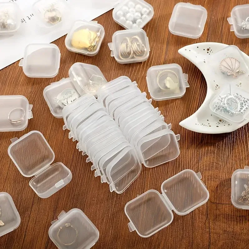 Small Mini Plastic Container Clear PP Packing Gift Box Portable Multi Purpose Transparent Small Plastic Jewelry Storage Box