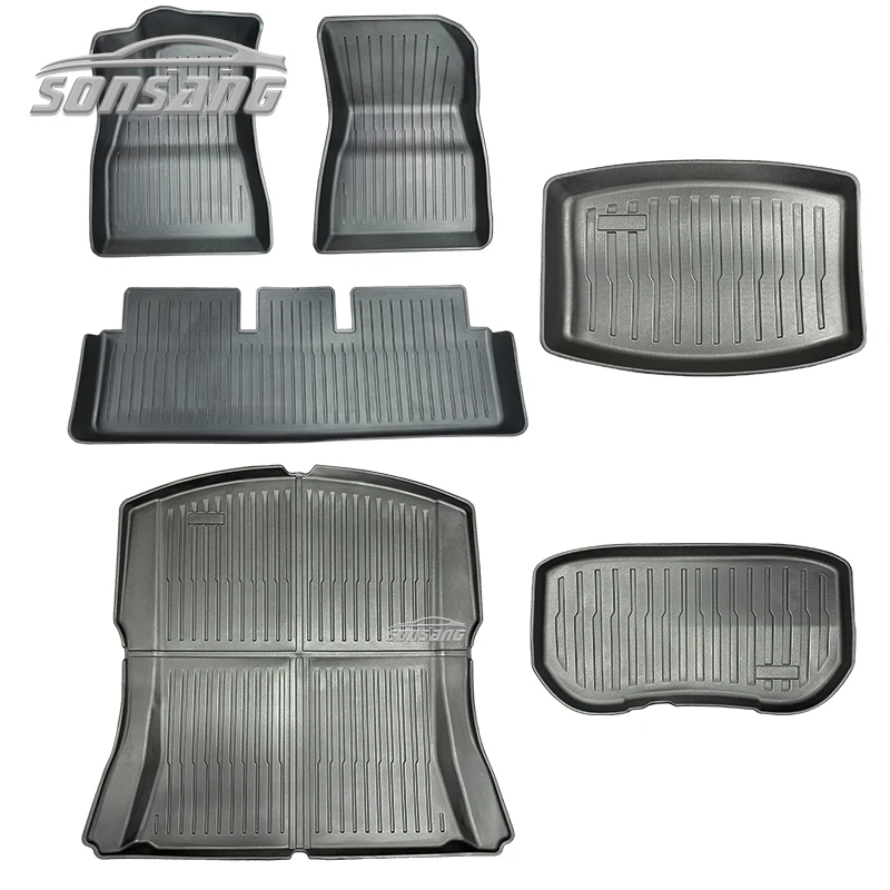 For tesla model 3 highland 2024 Floor Mats All Weather Floor Mat Full Set Car Interior Liners Waterproof Car Mats