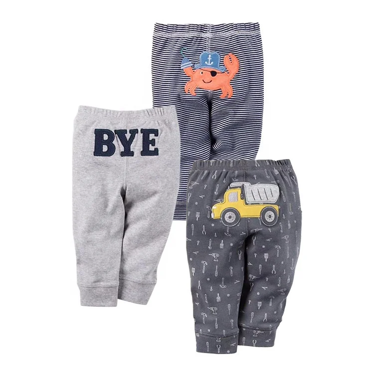 New Design Baby long trousers animal design embroidered Infant PP pants baby cotton