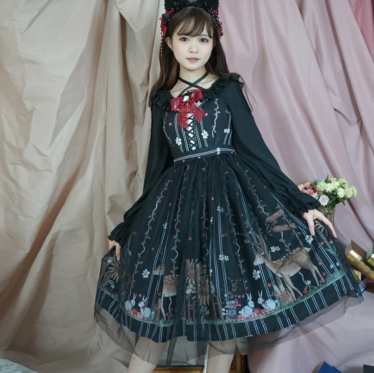 Lolita dress medium long Lolita sling dress lolita gothic dress
