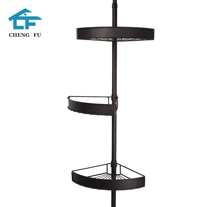 The New 2020 Telescopic Shower Caddy Aluminium Bathroom Shelf Corner Modern Metal Iron Steel Customized Four Tiers Small Qty T/T
