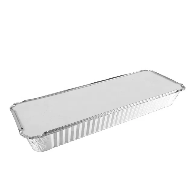 35*13*5cm kebab long oblong loaf bread pie dish aluminium foil trays with lid for Barbecue BBQ Grill Broiler pan REC35135I