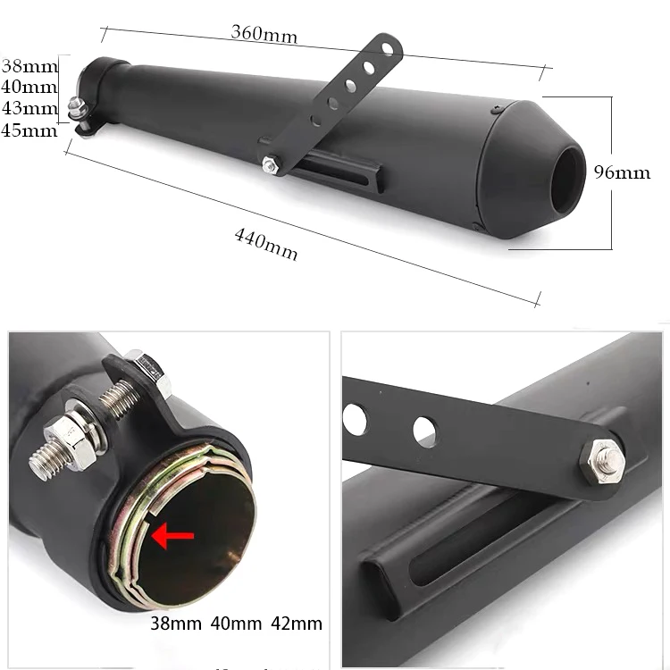 Universal vintage motorcycle exhaust