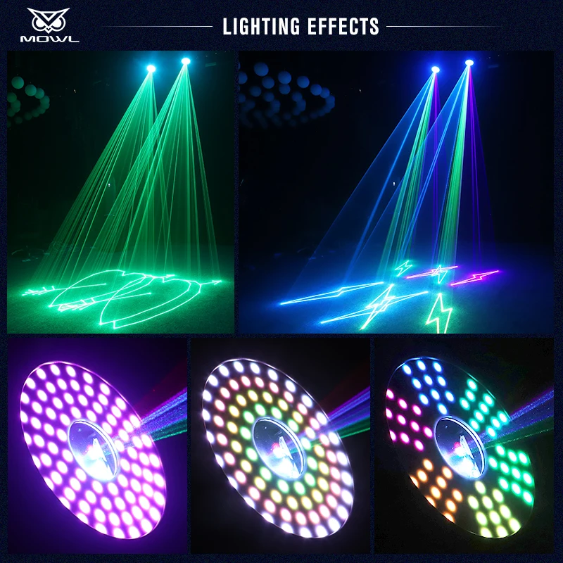 5 Вт DMX полноцветный RGB Halo DJ движущаяся головка анимационный лазерный свет для ночного клуба Бар