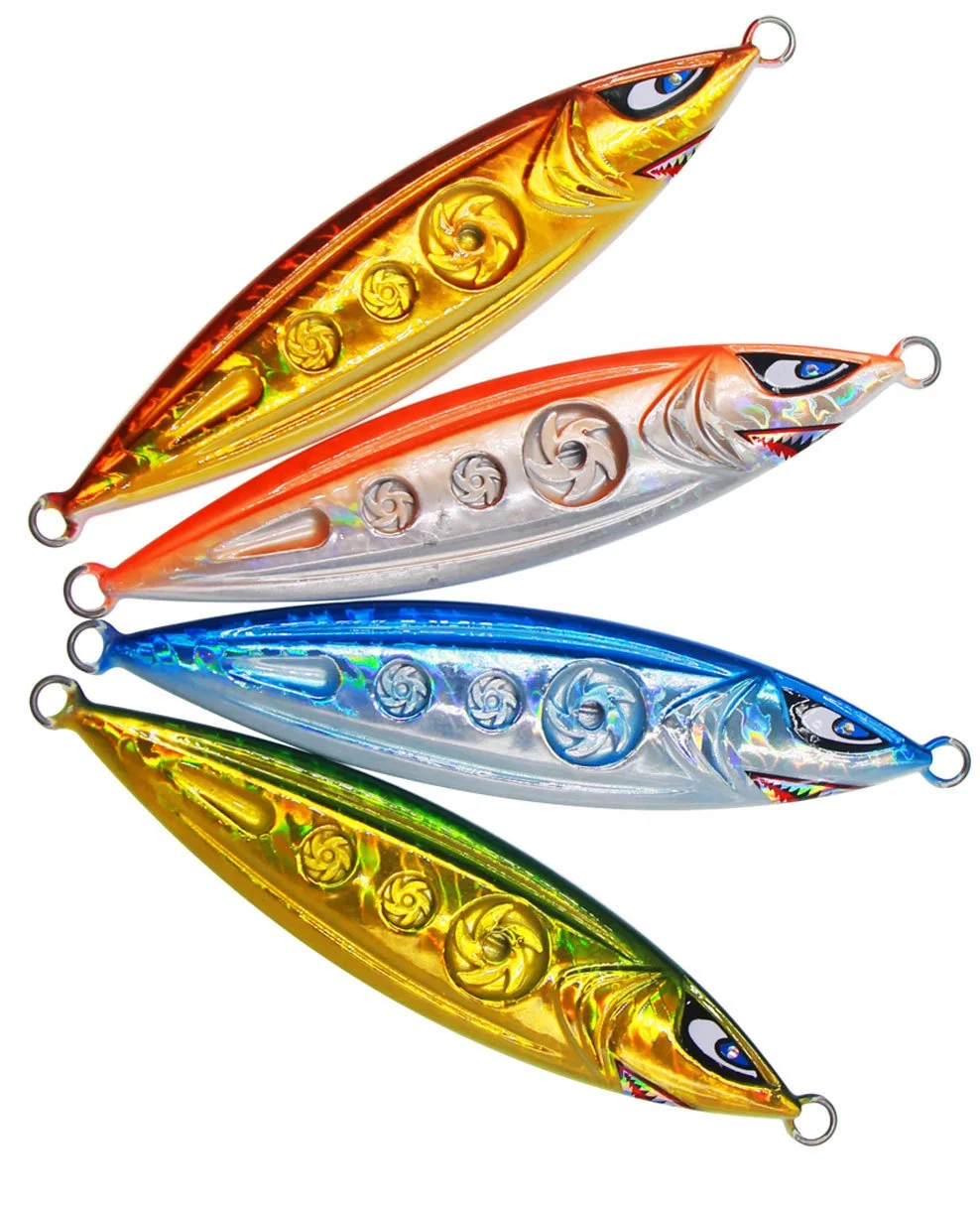 KY NEW Style  Luminous  150g 200g  250g Slow Jigging  Deep Sea Metal Jig Bionic  Painting  With UV  Eyes  Tuna Bait