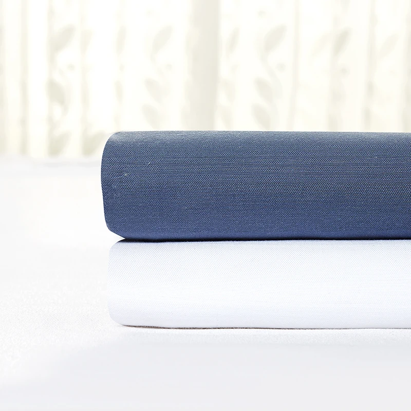 Super hot selling cotton tencel Yarn dyed white and navy color fabric for shirts