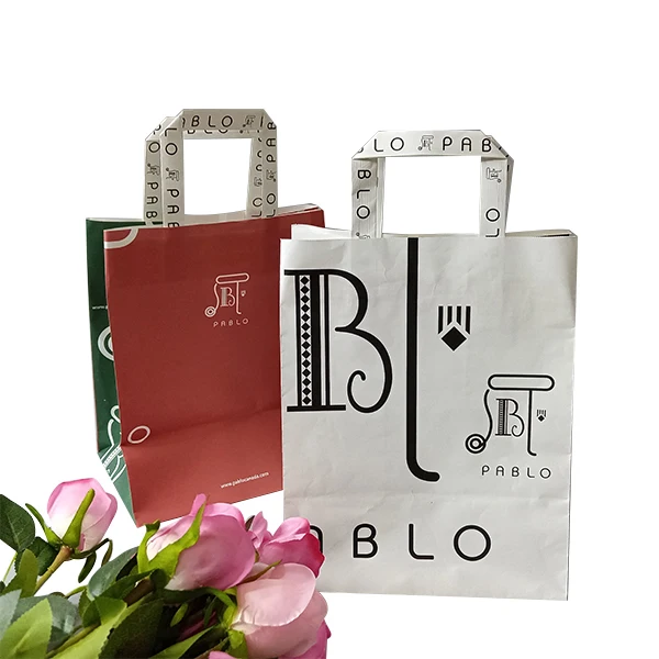 Free Sample Clothing Shoe Shopping Kraft Paper Carrier Sweet Gift Bags with Handles, Takeaway Lunch Bags 100% Recyclable