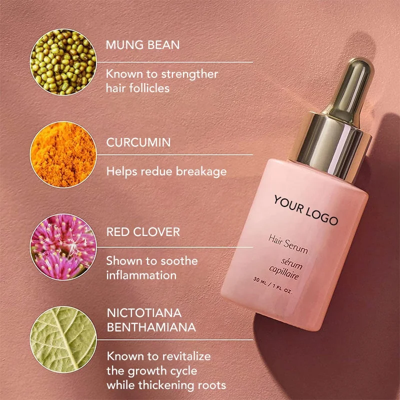 Private Label Custom Logo Hair Growth Serum Naturals Herbal Plants Extra Strength Moisturizing Hair Oil