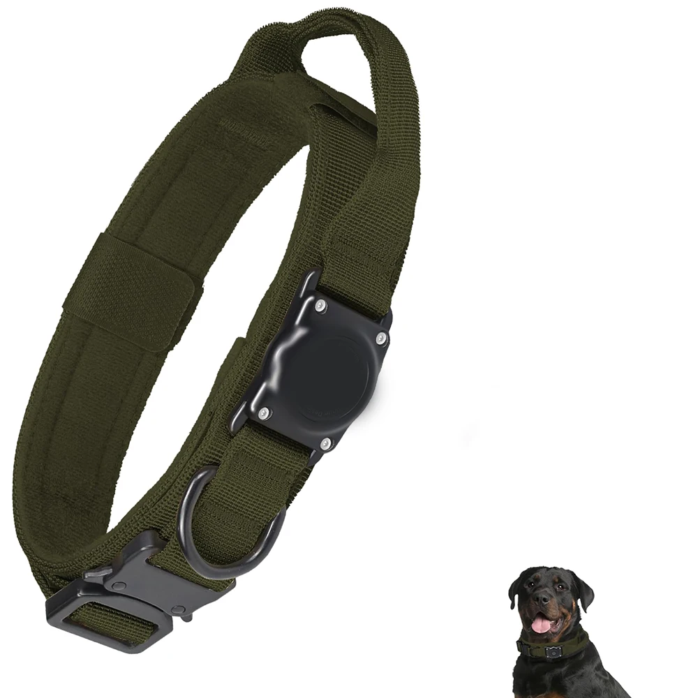 QQgift custom luxury Tactical Dog Collar and Leash Set with Quick Release Buckle Adjustable Training Dog Collar with Handle