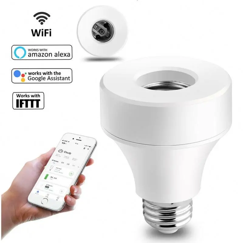 Tuya Wifi смарт-лампы держатель E26/E27 светодиодный беспроводной пульт дистанционного управления розетка спираль кронштейн с Alexa