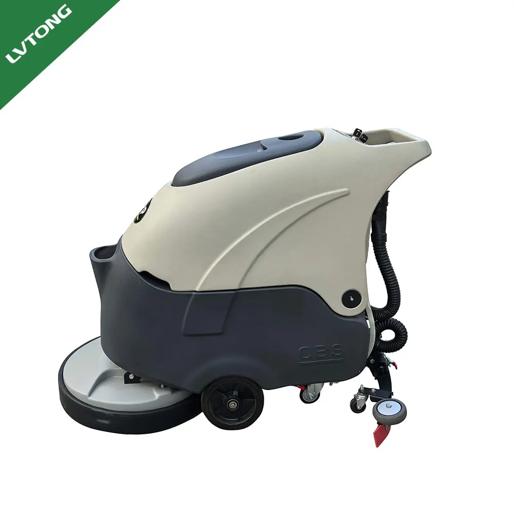 Automatic Walking Hand Type Industrial Washing Floor Scrubber Rechargeable Push Pressure Rental Floor Cleaning Machines