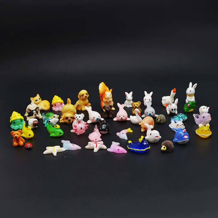 
diy house desk zen terrarium figurines accessories ladybug resin fish frog figures garden ornaments miniature 