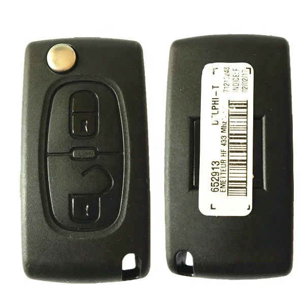 2 Button car key  remote control For Peugeot ASK 433Mhz  PCF7941 Chip Transponder FCCID E33C1002
