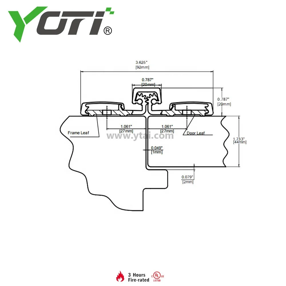 YHG003 Heavy Duty Full Surface Aluminum Continuous Geared Door Hinge