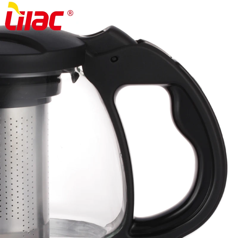 Lilac BSCI SGS LFGB 850ml glass tea pots and separation infusion design tea set gung fu glass teapot for commercial