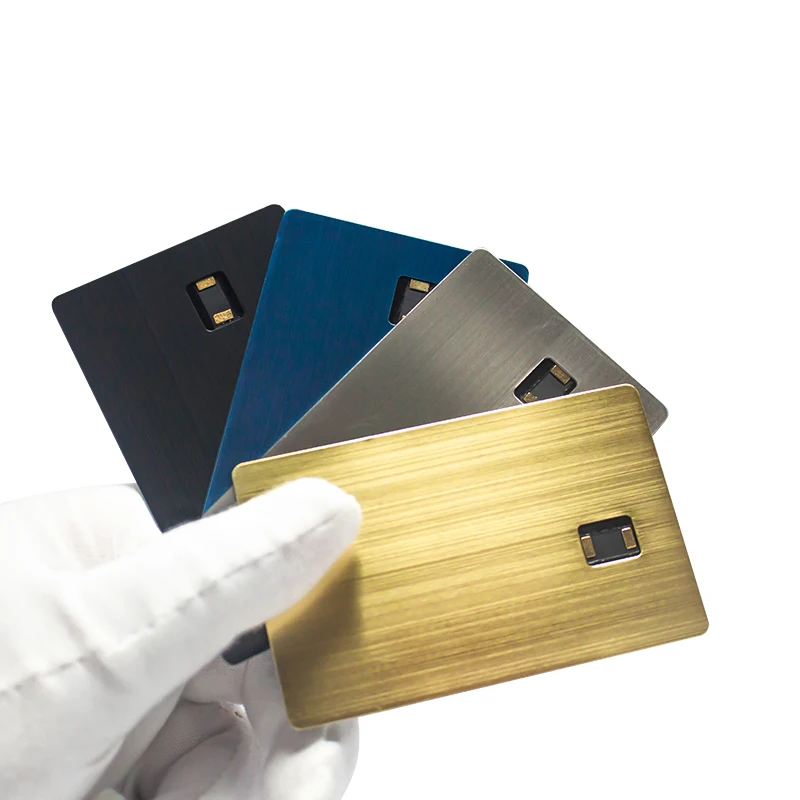 Wholesale Custom Logo Stainless Steel Business Card Dual Chip Contactless Credit Card with Cross Theme for Gift Use