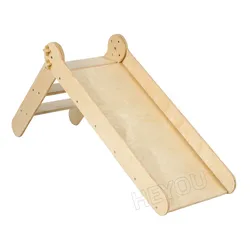 Foldable Kids Wooden Slides Indoor Baby Home Playground Montessori Playroom Furniture