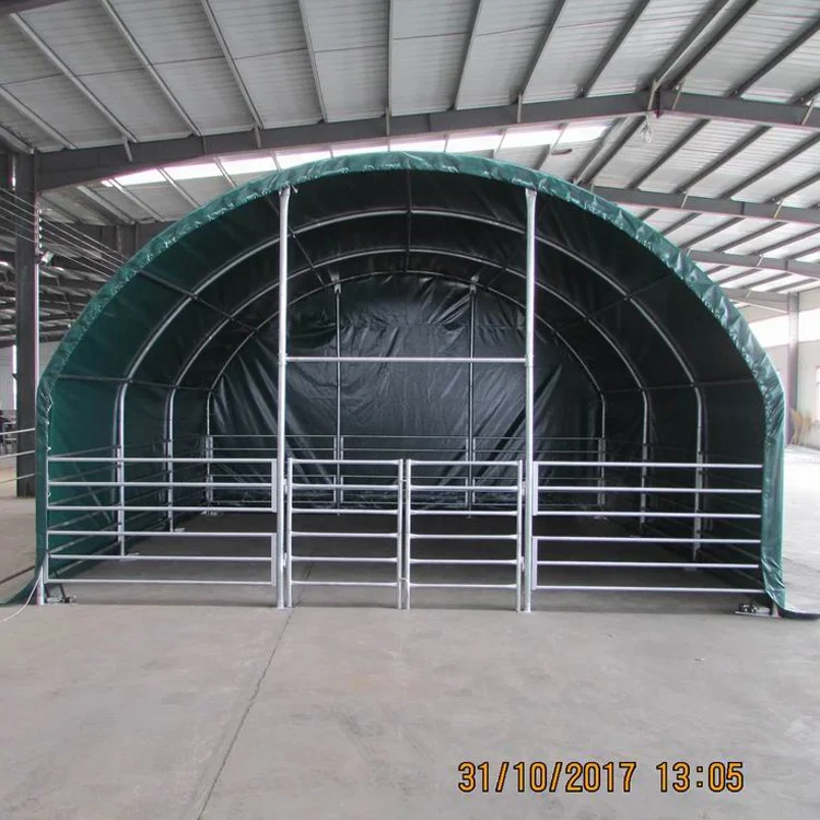 6x6m New products factory price outdoor prefab steel frame PVC structure livestock animal shelter shed tent for sale