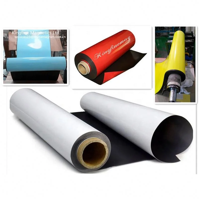 Printing Anisotropic Flexible Rubber Magnet Self Adhesive Magnet Sheet Roll Laminated Magnetic Vinyl Rolls