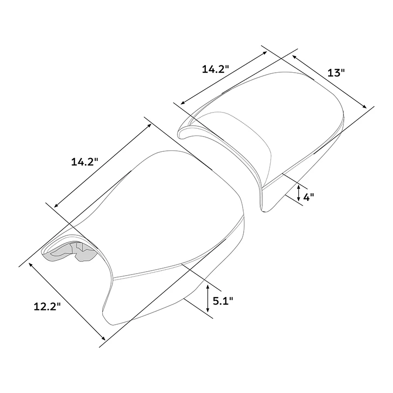 BS01-06-BR Black+Red Driver & Passenger Seat Pillion Fit For BMW R1200GS Adv 13-18 R1250GS Adv 19-23