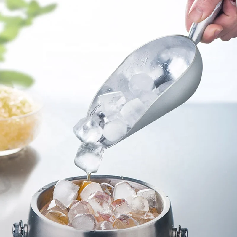 Bar Ice Bucket Flour Utility Scoop Metal Food Scoop Stainless Steel Ice Scoop for Kitchen Bar Party Wedding