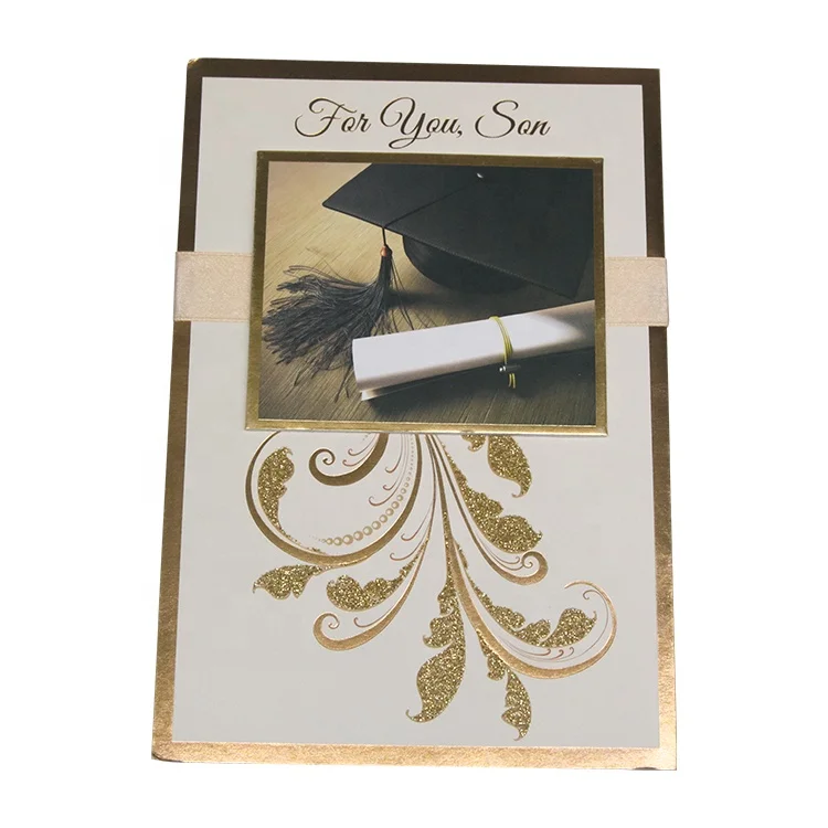 Customizable 4x6 Gold Foil Hot Stamping Thank You Cards Thanksgiving Graduation Invitation Thankyou Cards With Envelopes