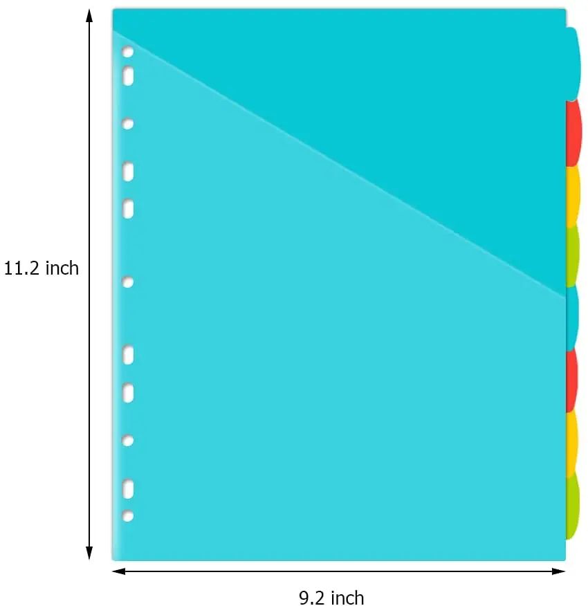 Office Stationery Supplier Custom Color Pp 3 Hole Ring Binder Index Divider A4 A5 Plastic File Dividers