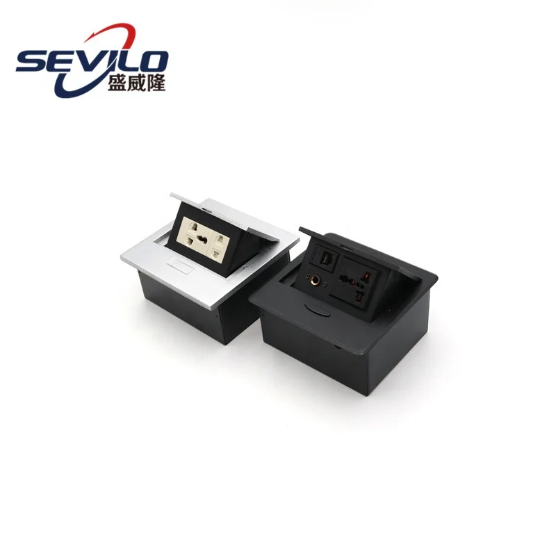 Стол гнездо с видео USB VGA HDMI Чистая моторизованный pop up мощность разъем