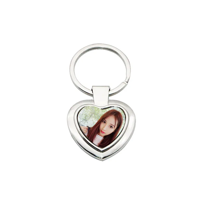 Sublimation blank keyrings Metal Leather keychains for Logo transfer paper printing photo keychain