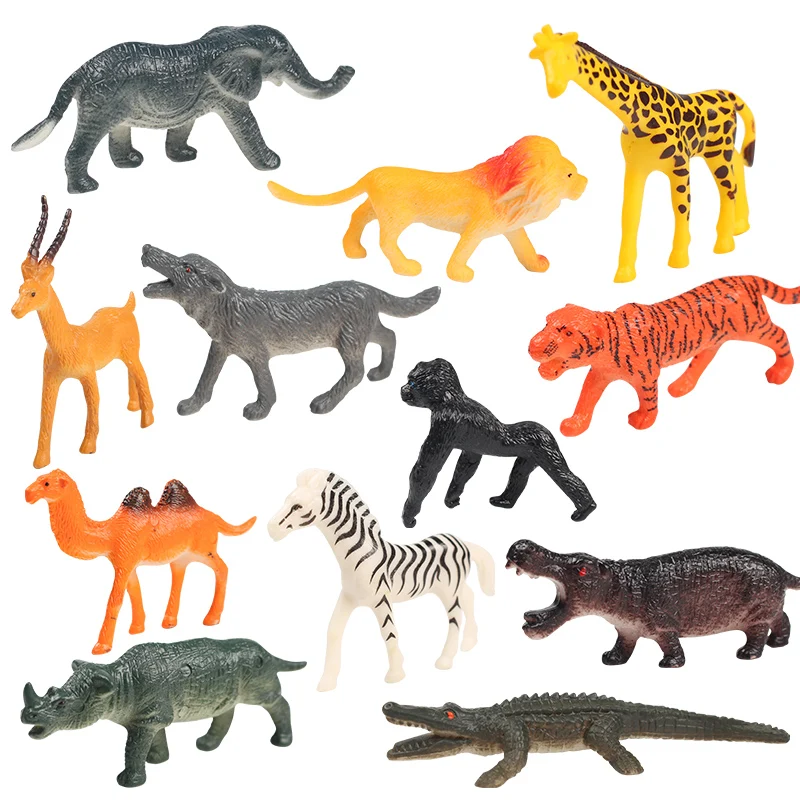 Realistic Animal Figure Toys Plastic Solid Zoo Animal Toy Set Assorted Animal Figurines for Kids Toddlers