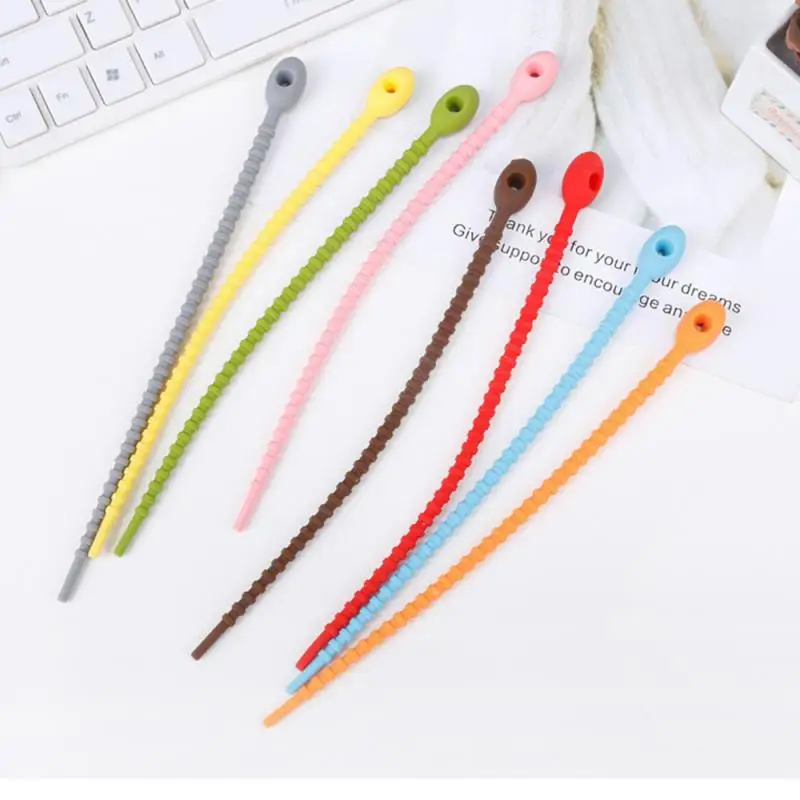 Reusable Silicone Cable Twist Ties Organizer Perfect for Cord Management Electronics Wire Strips, Kitchen, Garden Rubber Wraps