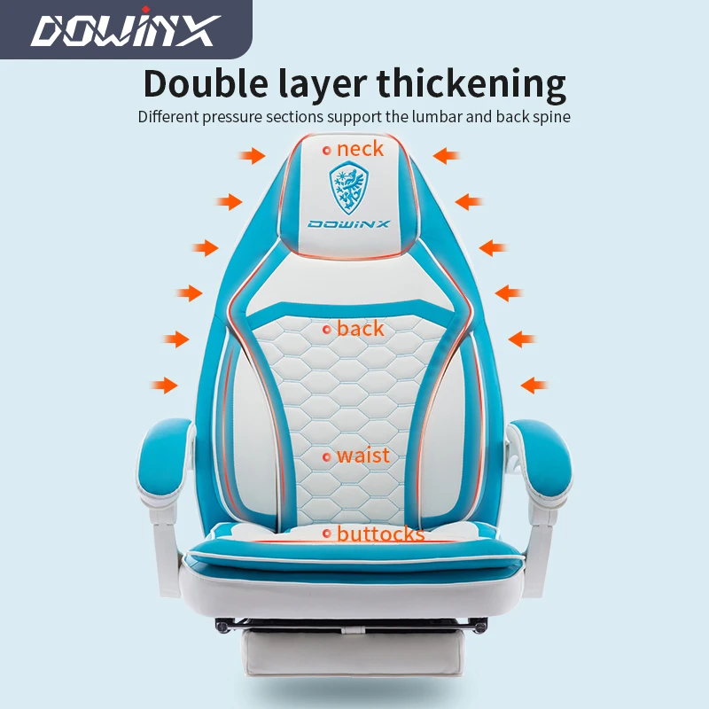 Wide Back Ergonomic Chair Youth Color Matching Gaming Chair with Footrest