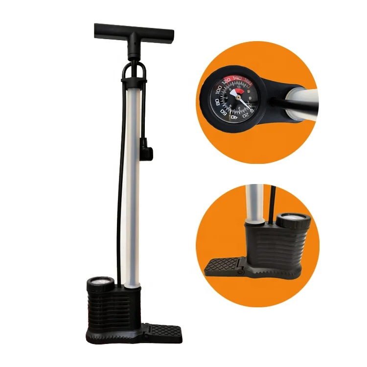 new arrival MTB presta schrader track bike BEE pump transparent cycling pump with gauge