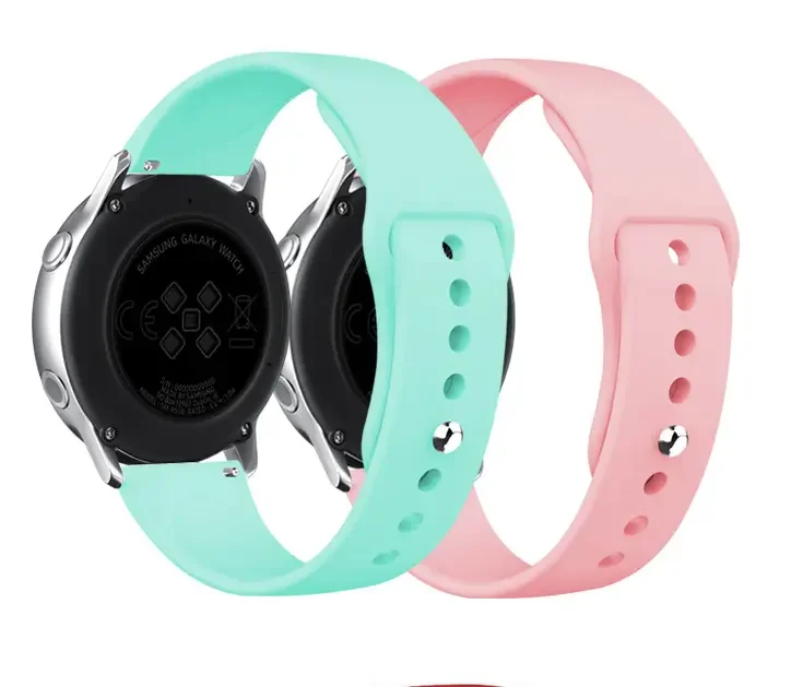 For Samsung Galaxy Watch 6 5 4 3 Active 2 Band, 20mm Silicone Strap Watchband Replacements Accessories