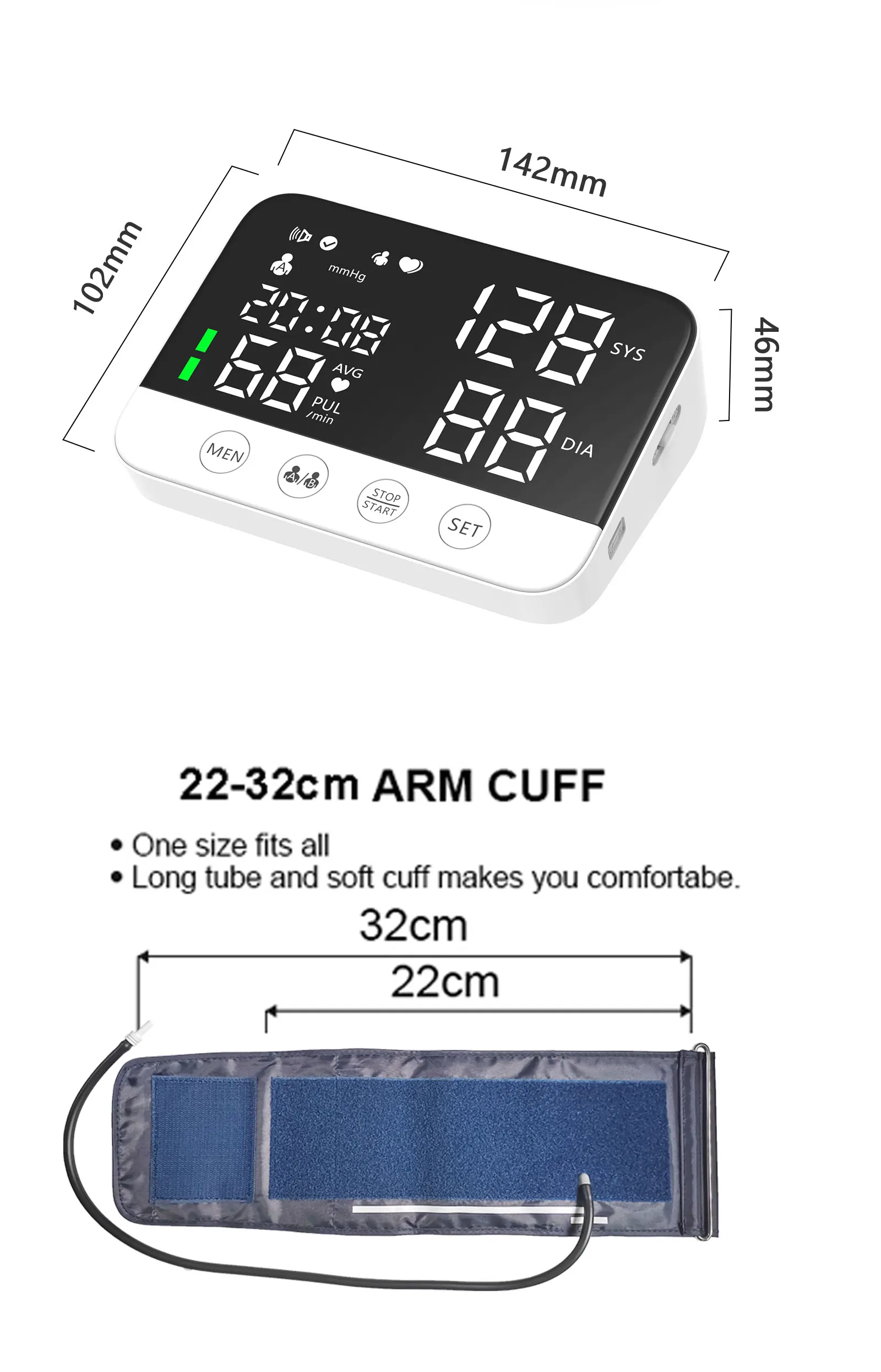 Hot Sell Medical BP Machine Backlight LED Automatic Smart Digital Arm Blood Pressure Monitor Buy Sphygmomanometer Adult