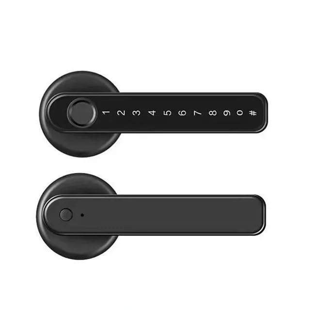 Waterproof Tuya App Smart Door Lock Biometric fingerprint door handle Digital Keyless lock