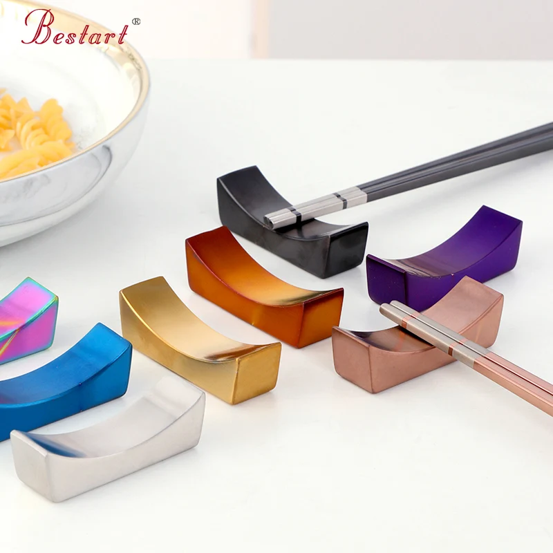 Custom Logo Restaurant Gold Chopstick Stand Metal Chopstick Holder Stainless Steel Chopstick Rest