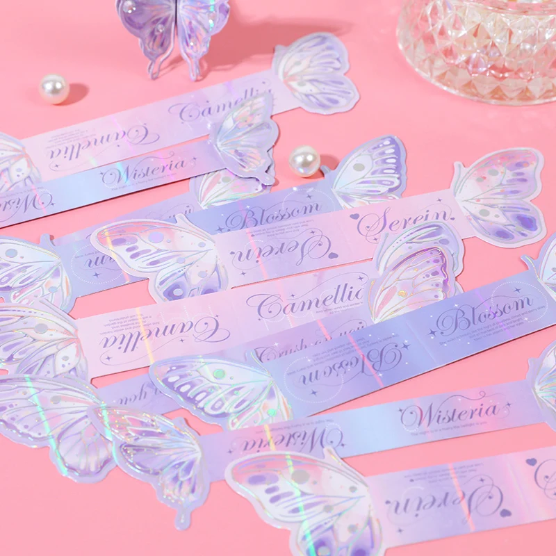 Mr. Paper 4 Design 10Pcs/set Bookmarks Kawaii Butterfly Series Colorful Cartoon Cat and Puppy Postcard for Kid DIY Decoration