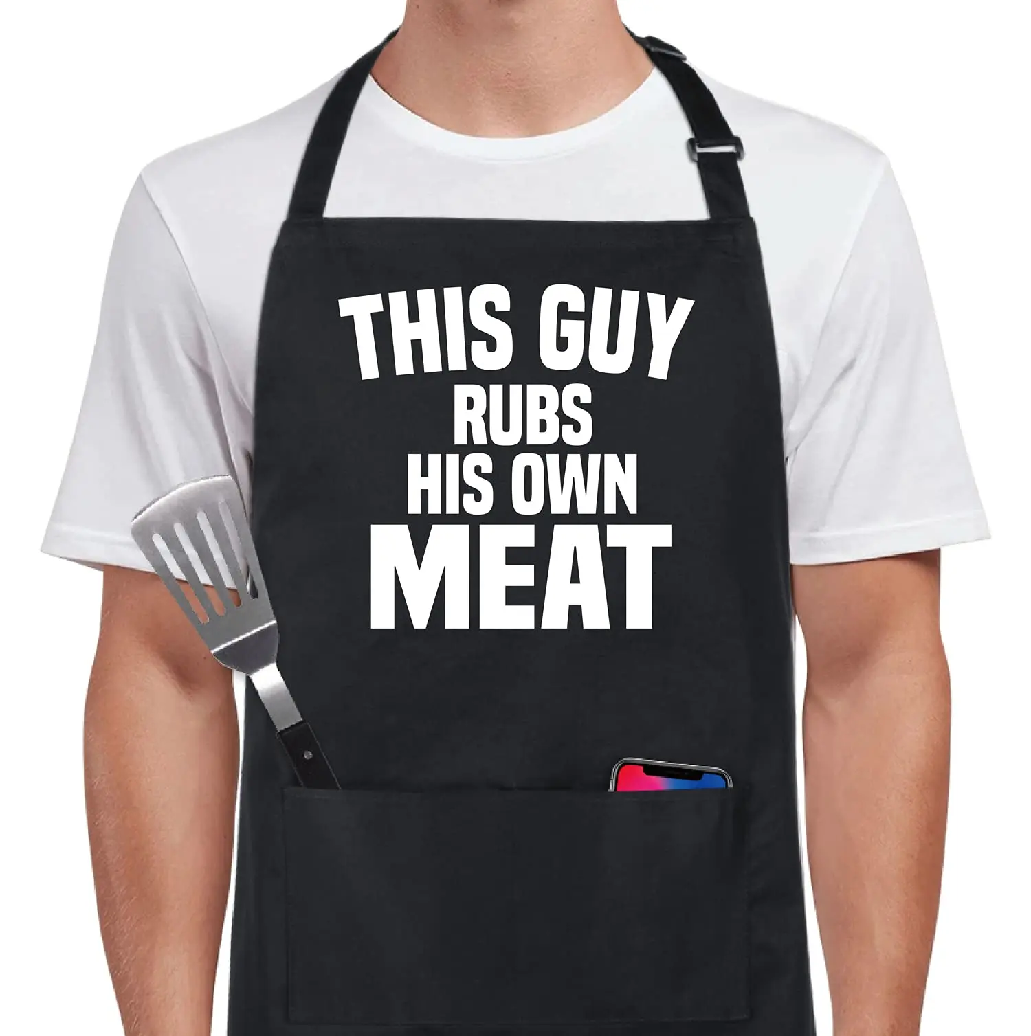 Funny Aprons The Grillfather with 2 Pockets BBQ Grilling Adjustable Bib Apron Gifts for Men Dad Father Grandpa