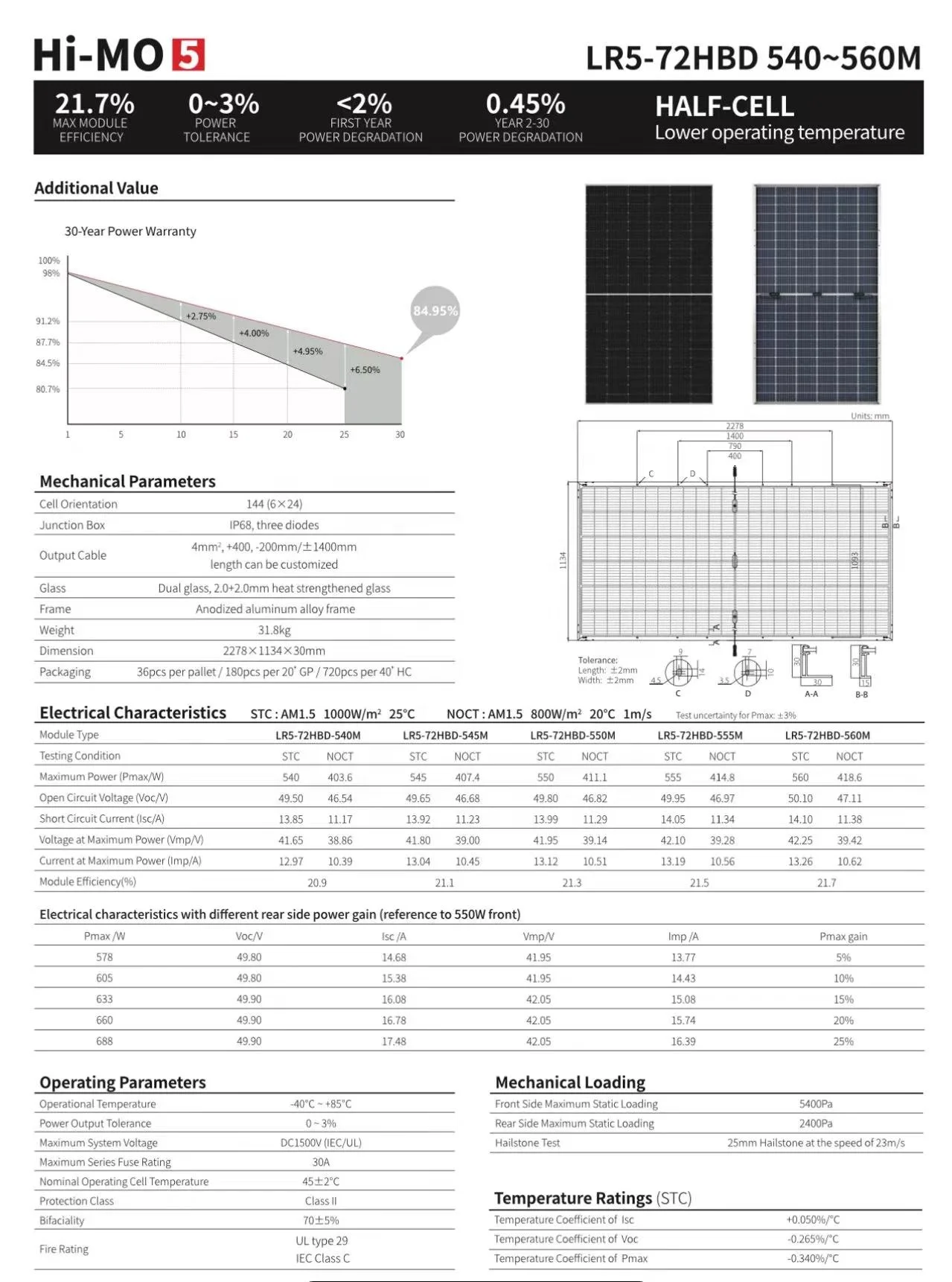 Original Longi Hi-mo 7 Solar Panels 560w 570w 580w 590w Bifacial Pv Module With Dual Glass For Solar Energy System